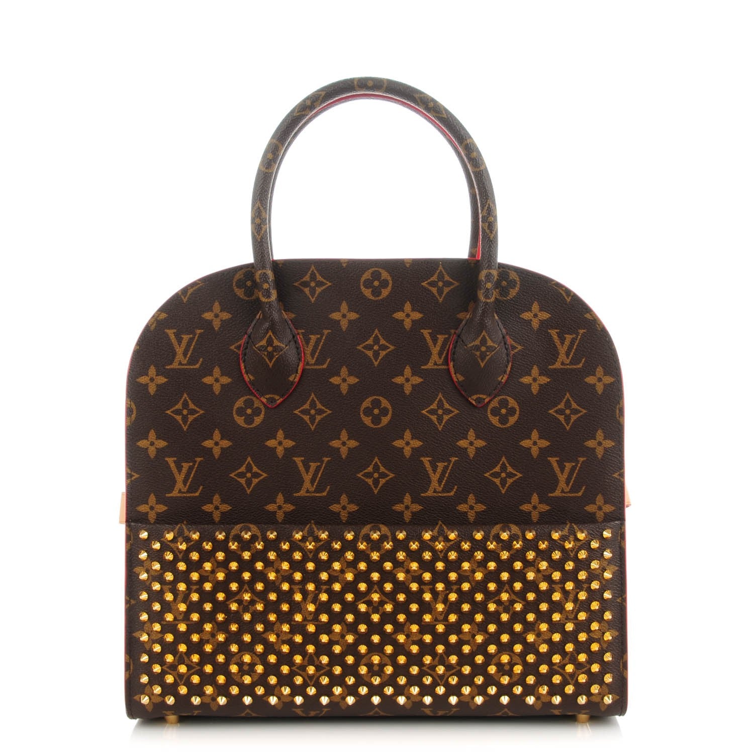 Louis Vuitton Monogram Calf Hair Spikes Iconoclasts Christian Louboutin Tote Red 1 of 7