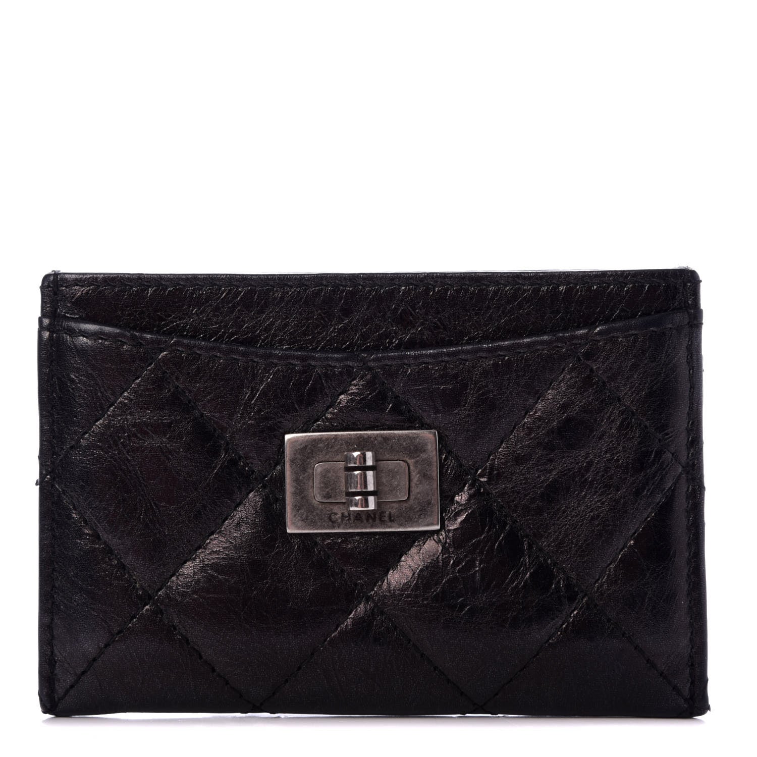 Chanel Aged Calfskin Quilted Reissue Card Holder Black 1 of 9