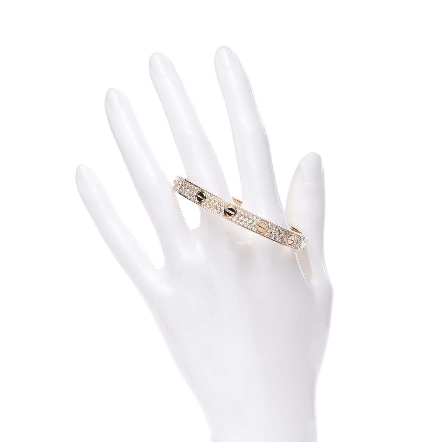 Cartier 18K Pink Gold Diamond LOVE Paved Bracelet 16 2 of 4