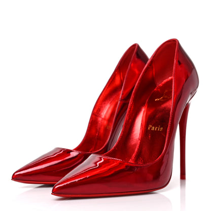 Christian Louboutin Metallic Patent Psychic So Kate 120 Pumps 37 Loubi 3 of 8