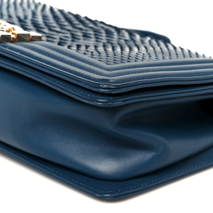Chanel Snakeskin Medium Boy Flap Blue 10 of 10