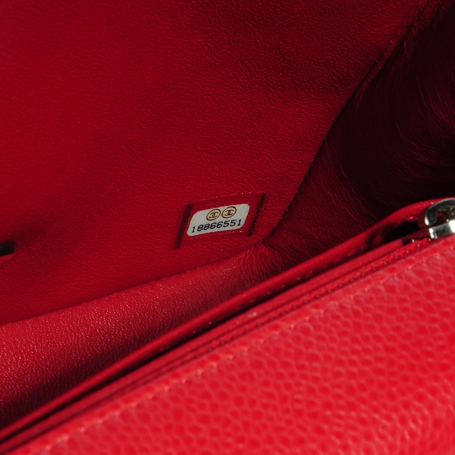 Caviar Quilted Mini Square Flap Red
