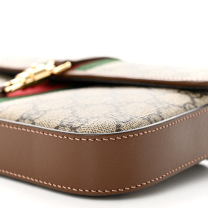 Gucci GG Supreme Monogram Azalea Calfskin Web Jackie 1961 Belt Bag 100 40 Beige Ebony Brown Sugar 10 of 11