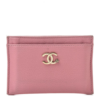 Chanel Goatskin CC Card Holder Pink 1 of 13