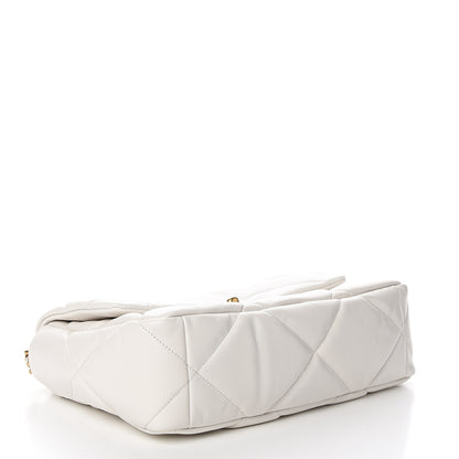 Chanel Goatskin Quilted Large 19 Flap White 3 of 10