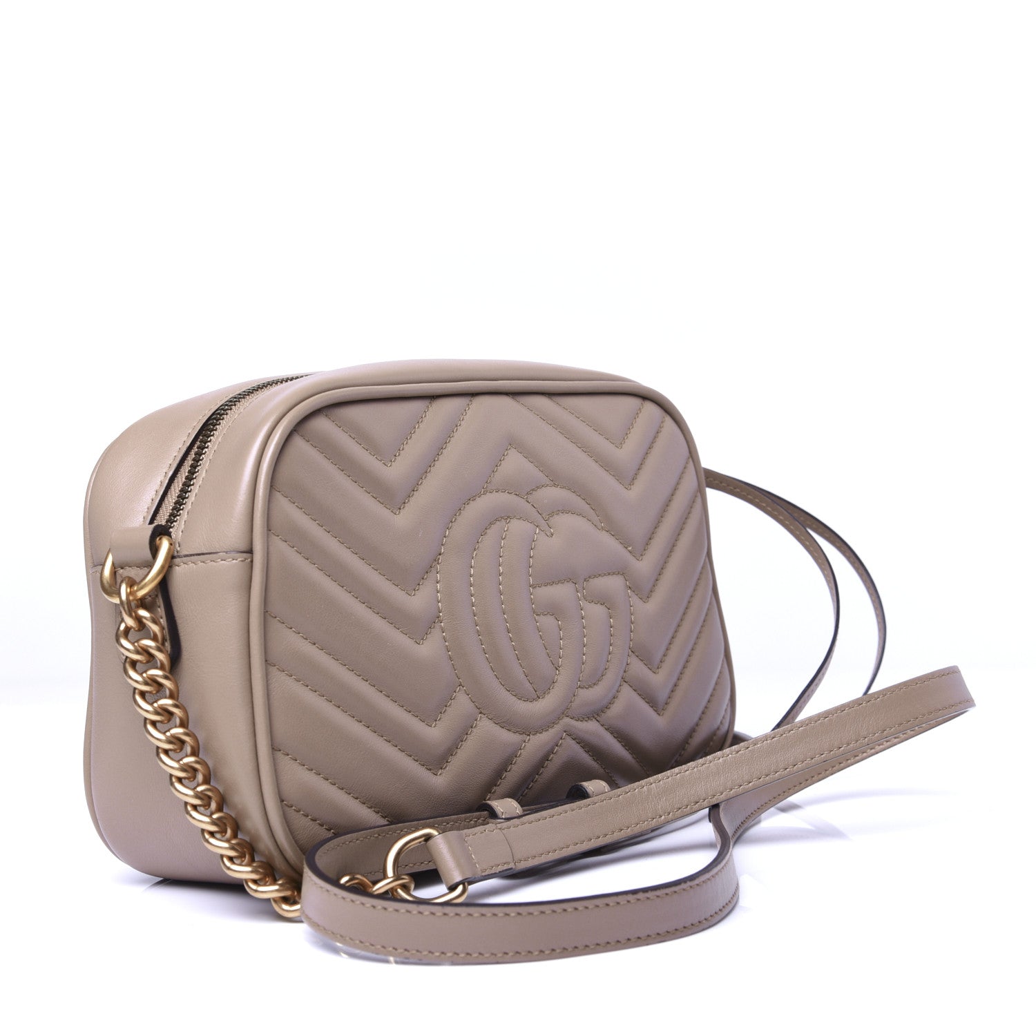 Gucci Calfskin Matelasse Small GG Marmont Chain Shoulder Bag Porcelain Rose 3 of 10