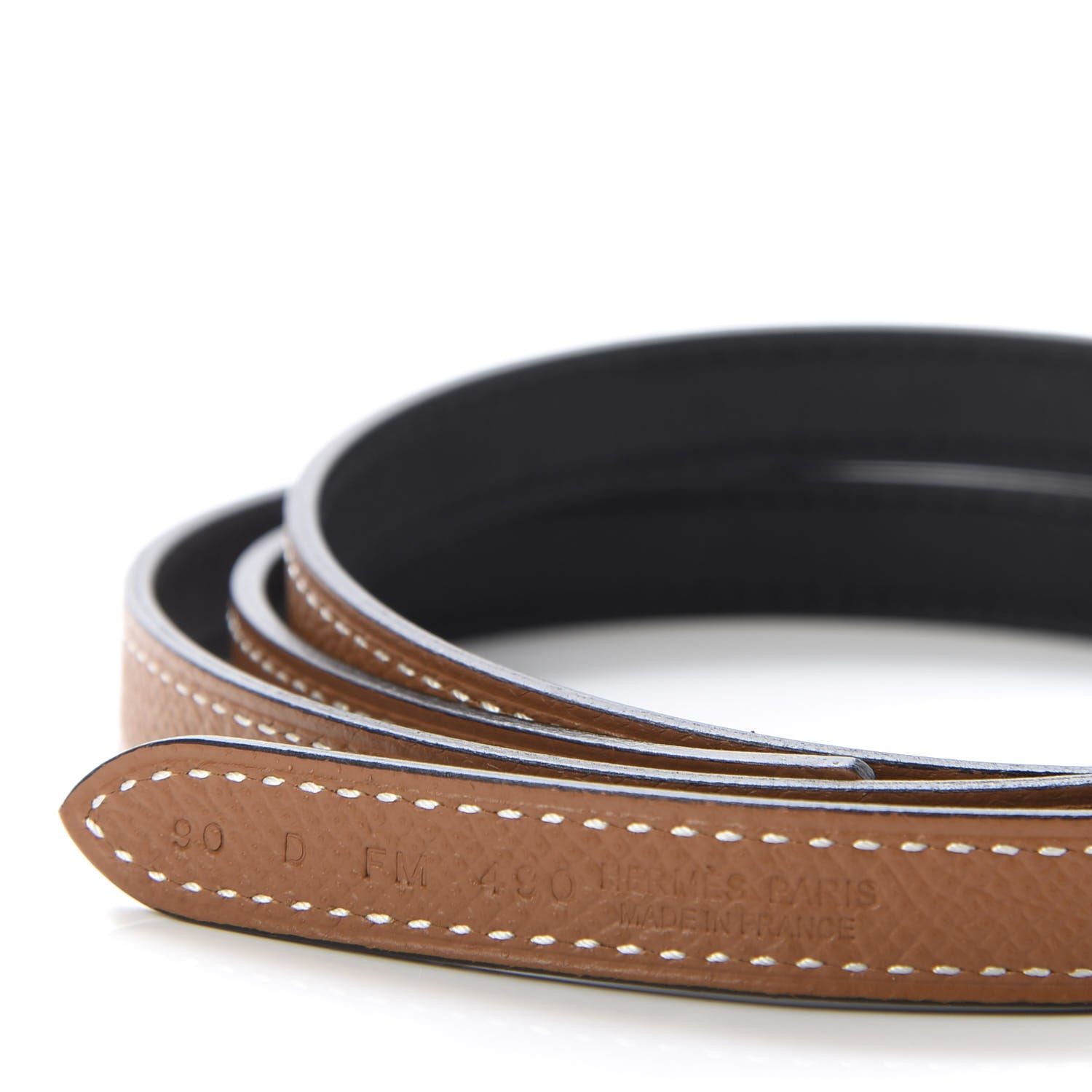 Hermes Epsom Swift 13mm Belt Strap 90 Gold Black 3 of 3