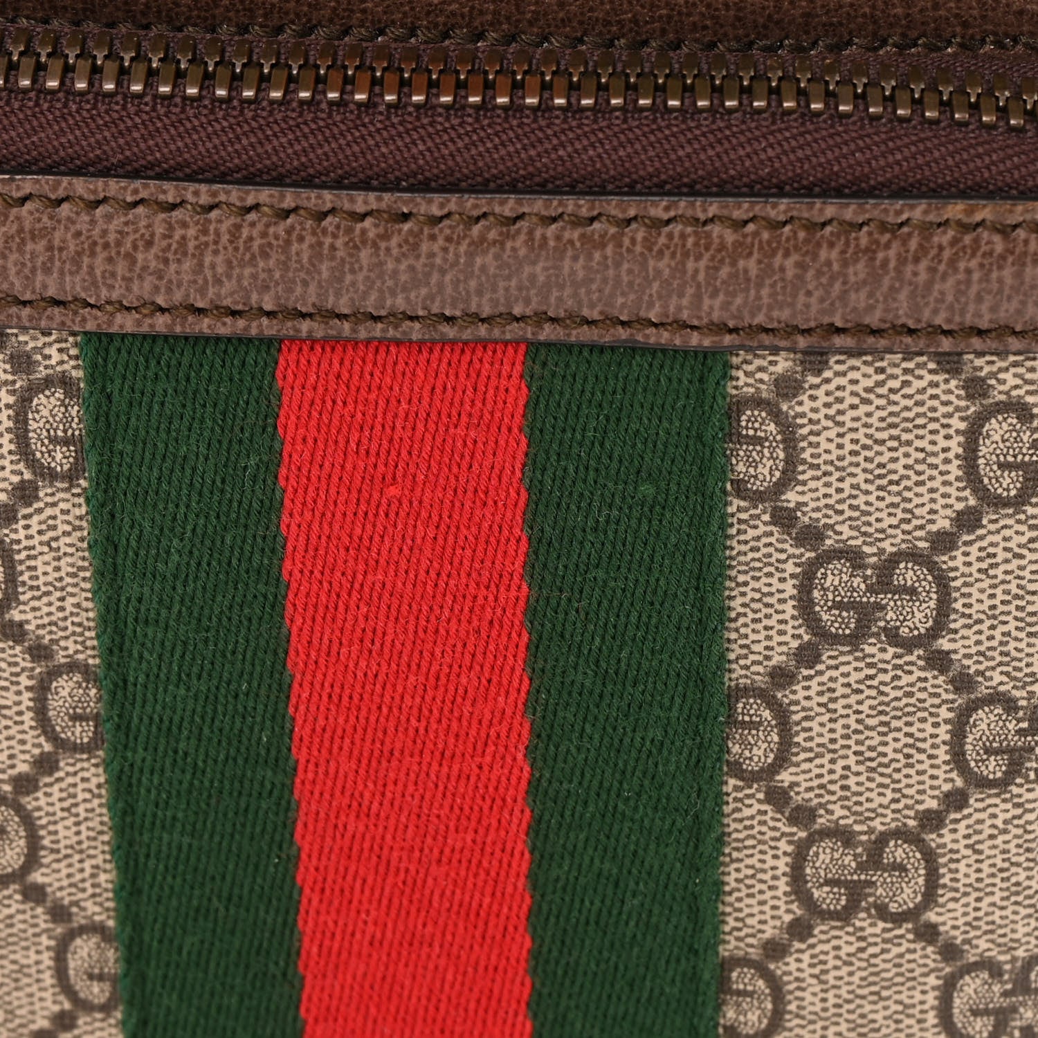 Gucci GG Supreme Monogram Calfskin Web Small Ophidia Day Backpack Beige Ebony New Acero 11 of 11
