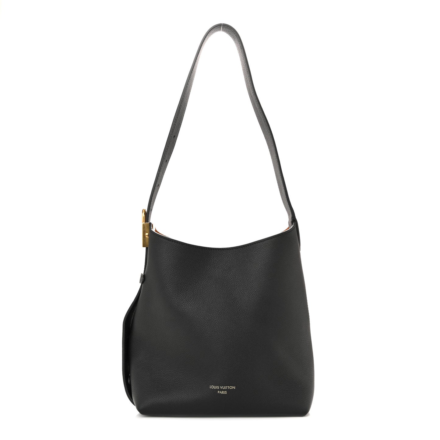 Grained Calfskin Low Key Hobo PM Black
