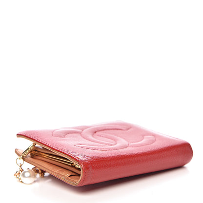 Chanel Caviar Timeless CC Compact French Wallet On Chain Red 4 of 20