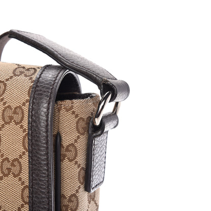 Gucci Monogram Flap Messenger Bag Beige Dark Brown 10 of 13