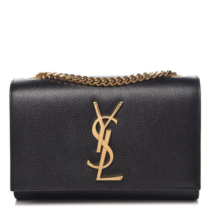 Saint Laurent Grain De Poudre Small Monogram Kate Satchel Black 1 of 7