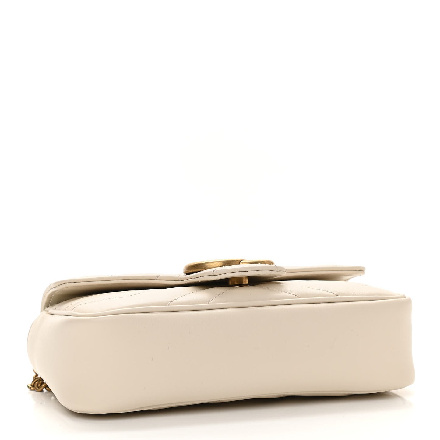 Calfskin Matelasse Super Mini GG Marmont Shoulder Bag White