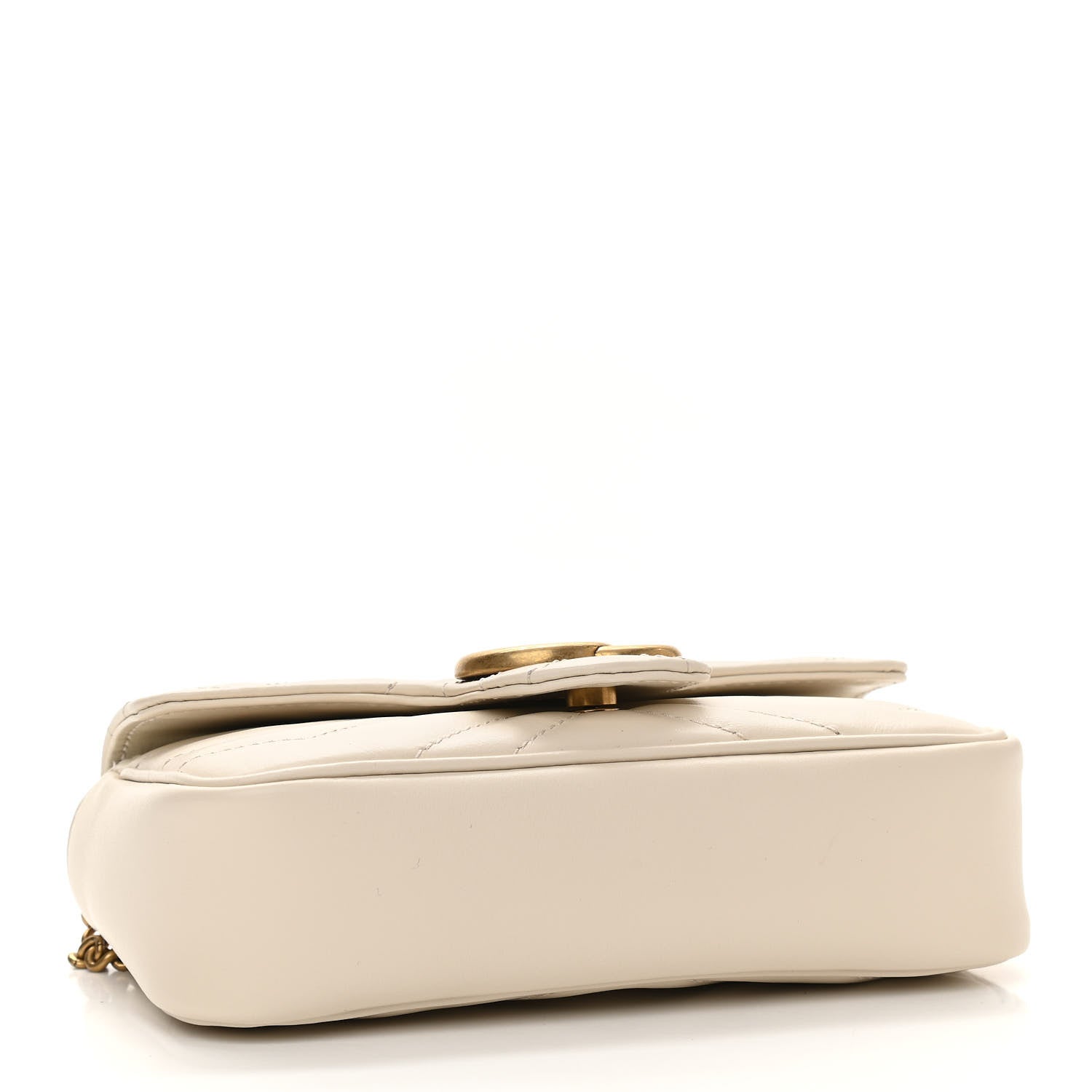 Gucci Calfskin Matelasse Super Mini GG Marmont Shoulder Bag White 4 of 11