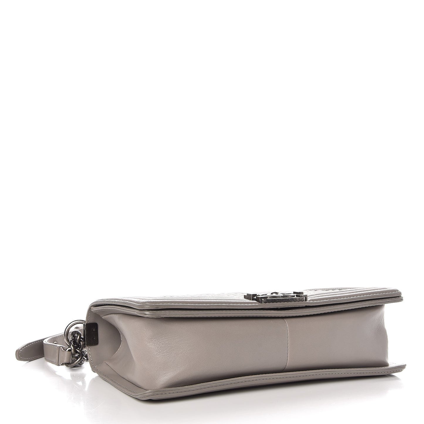 Lambskin Quilted New Medium Boy Flap Grey