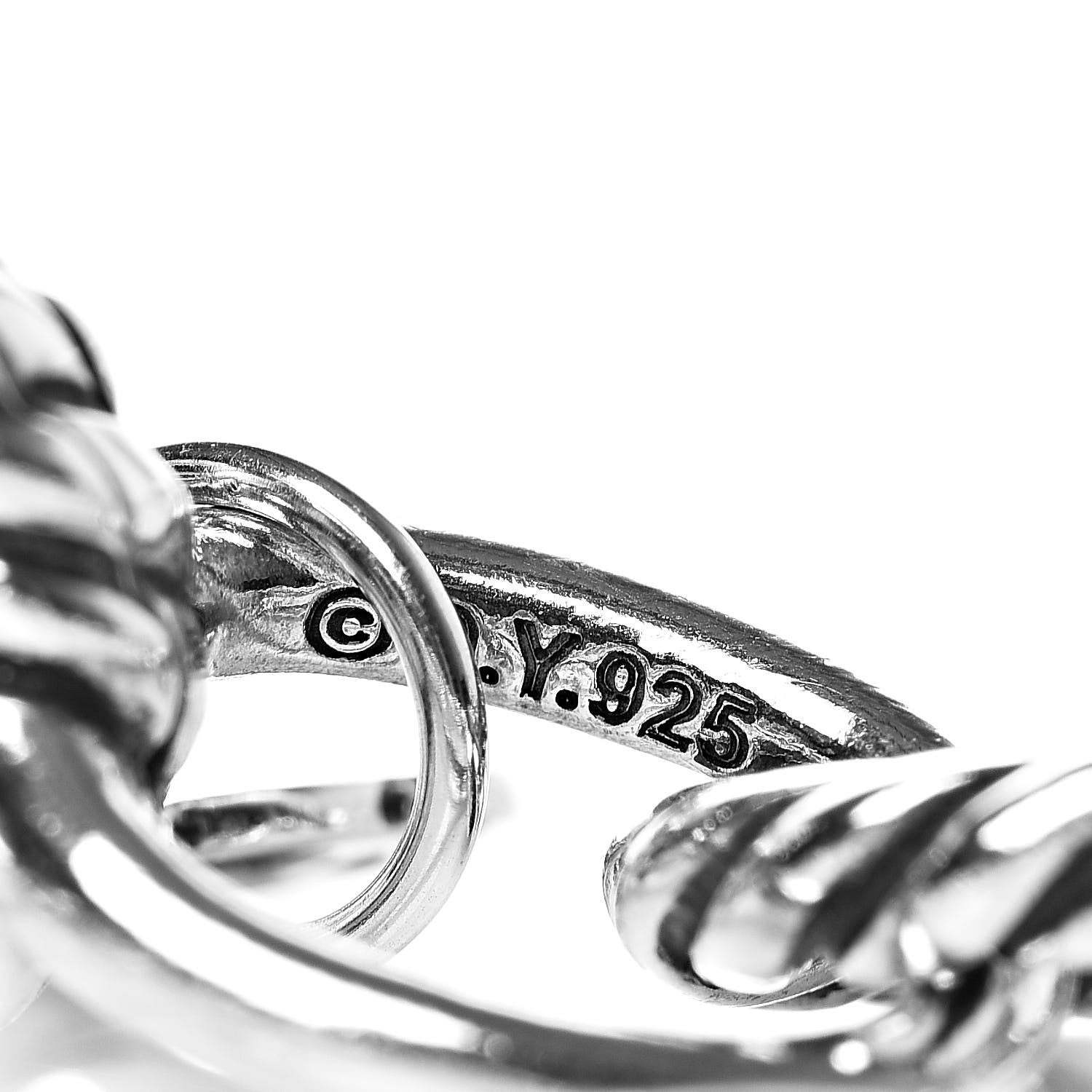 David Yurman Sterling Silver 10mm Medium Oval Link Charm Bracelet 4 of 4