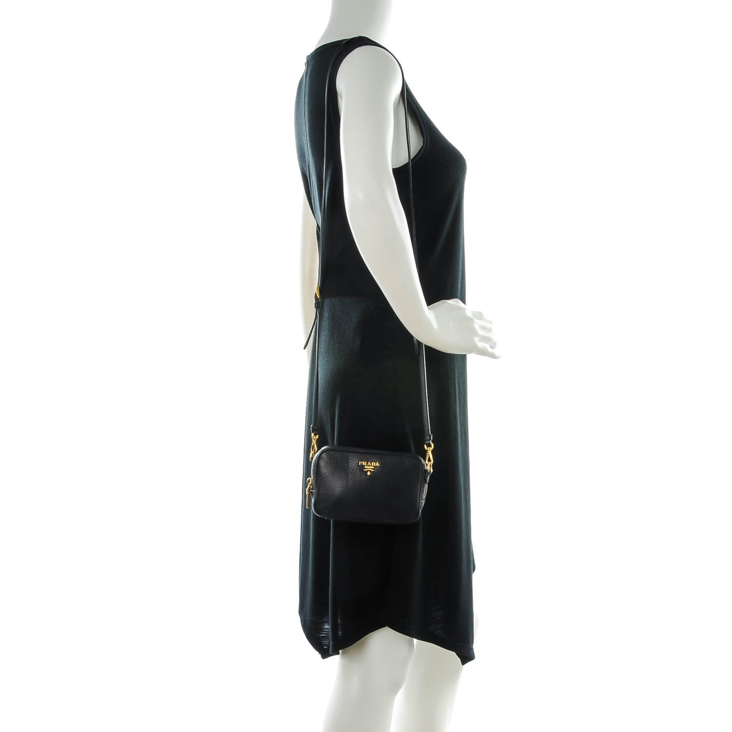 Prada Vitello Daino Mini Camera Crossbody Black 2 of 7