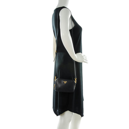 Prada Vitello Daino Mini Camera Crossbody Black 2 of 7
