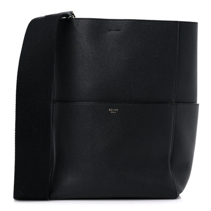Celine Soft Grained Calfskin Sangle Bucket Bag Black 1 of 15