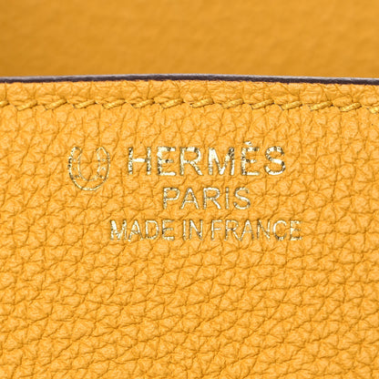 Hermes Togo Bi Color Horseshoe Birkin 35 Jaune Ambre Gold 22 of 34