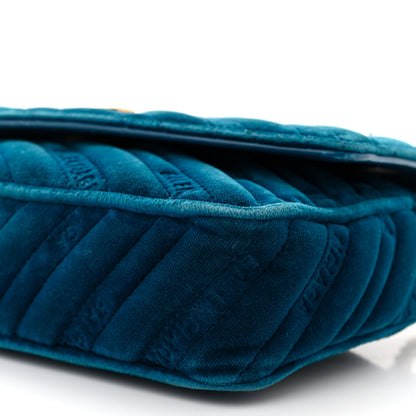 Balenciaga Velvet Logo Matelasse BB Chain Wallet Teal Blue 9 of 14