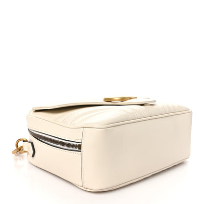 Gucci Calfskin Matelasse Sylvie Web Small GG Marmont Top Handle Shoulder Bag White 4 of 10