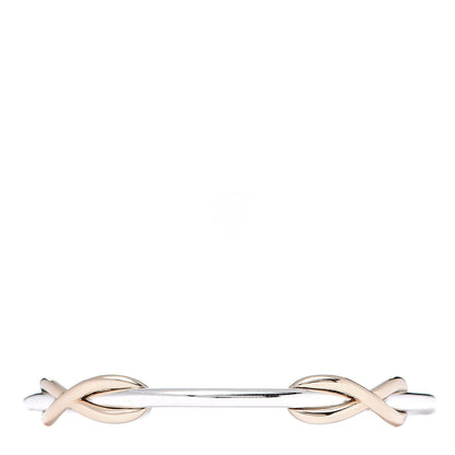 Tiffany Sterling Silver 18K Rose Gold Infinity Double Cuff Bracelet 1 of 5