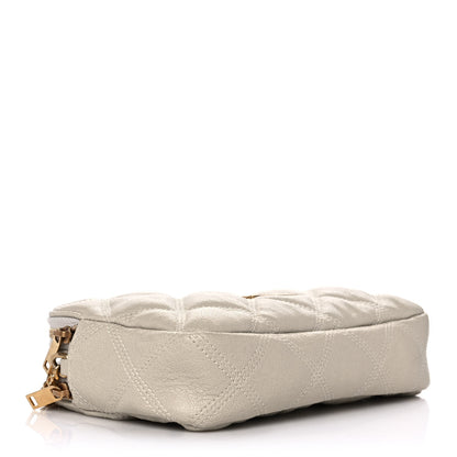 Saint Laurent Grained Lambskin Quilted Mini Becky Double Zip Bag Vintage White 4 of 13