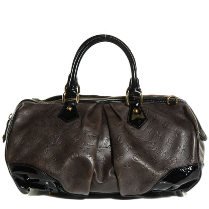 Louis Vuitton Cuir Patent Embossed Monogram Stephen Bag Grey 1 of 7