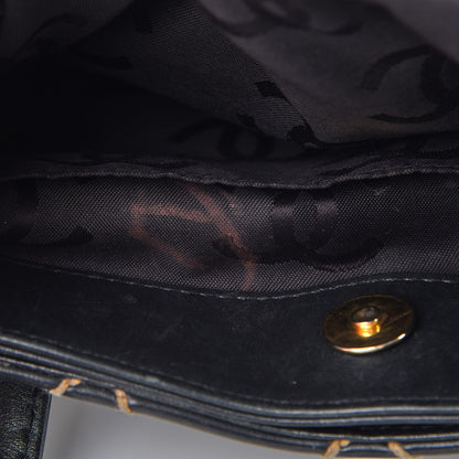 Chanel Calfskin Contrast Stitch Surpique Tote Black 8 of 12
