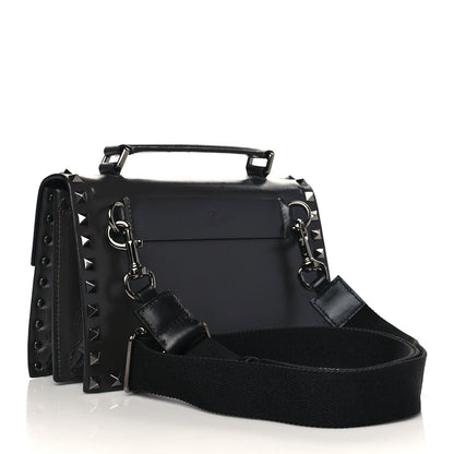 Valentino Garavani Calfskin Rockstud Flap Top Handle Crossbody Bag Graphite 2 of 5