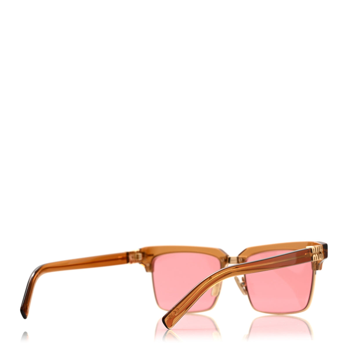Acetate Metal Square Sunglasses SMU10Z Caramel Pink