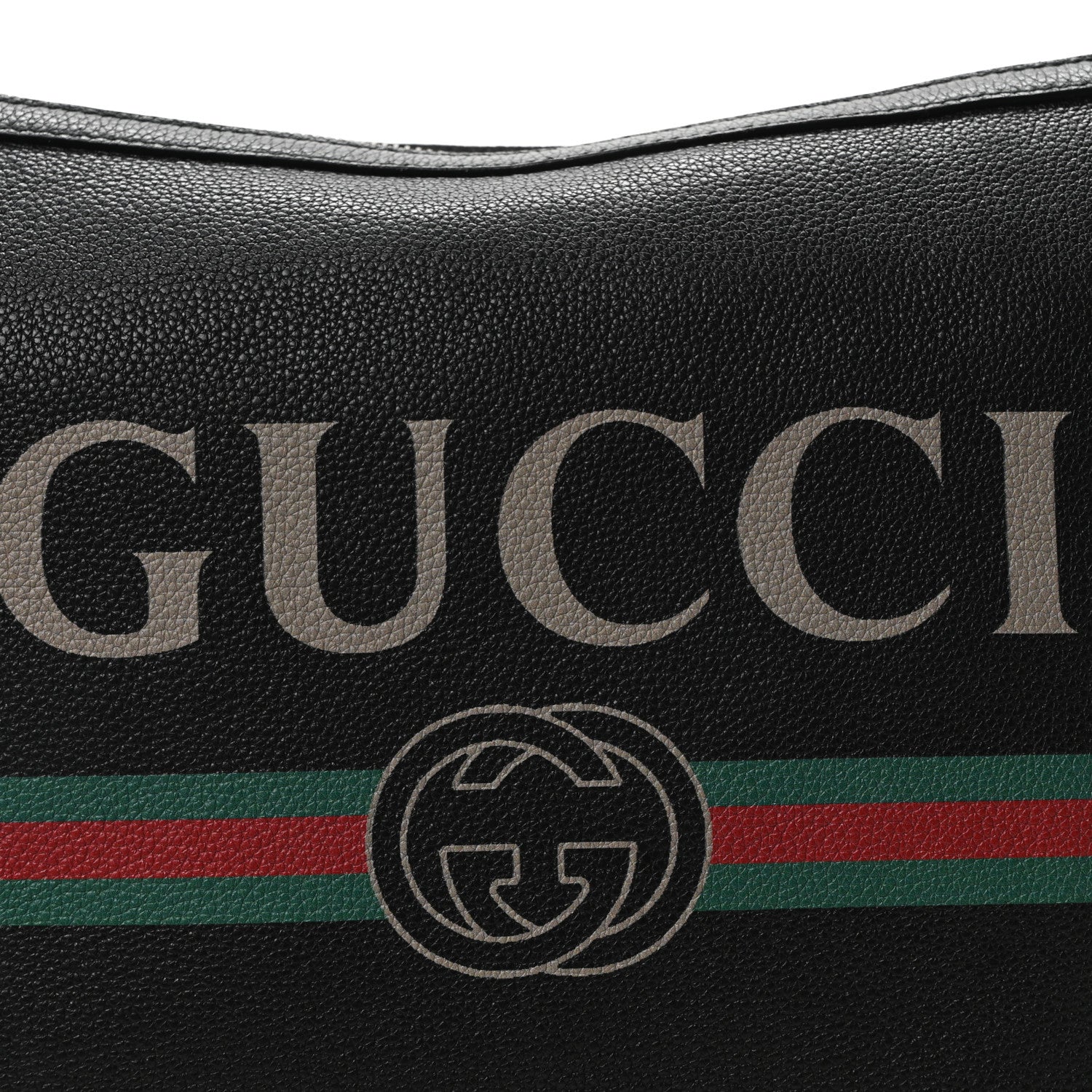 Gucci Grained Calfskin Logo Half Moon Hobo Black 8 of 10
