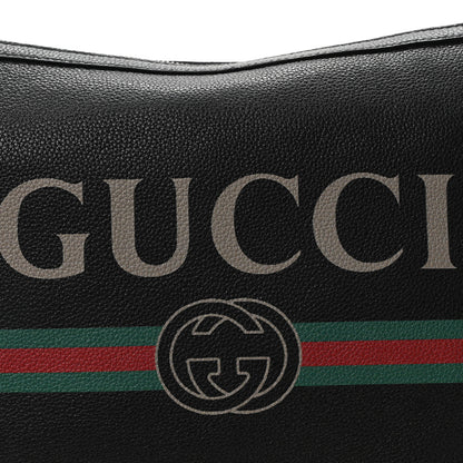 Gucci Grained Calfskin Logo Half Moon Hobo Black 8 of 10
