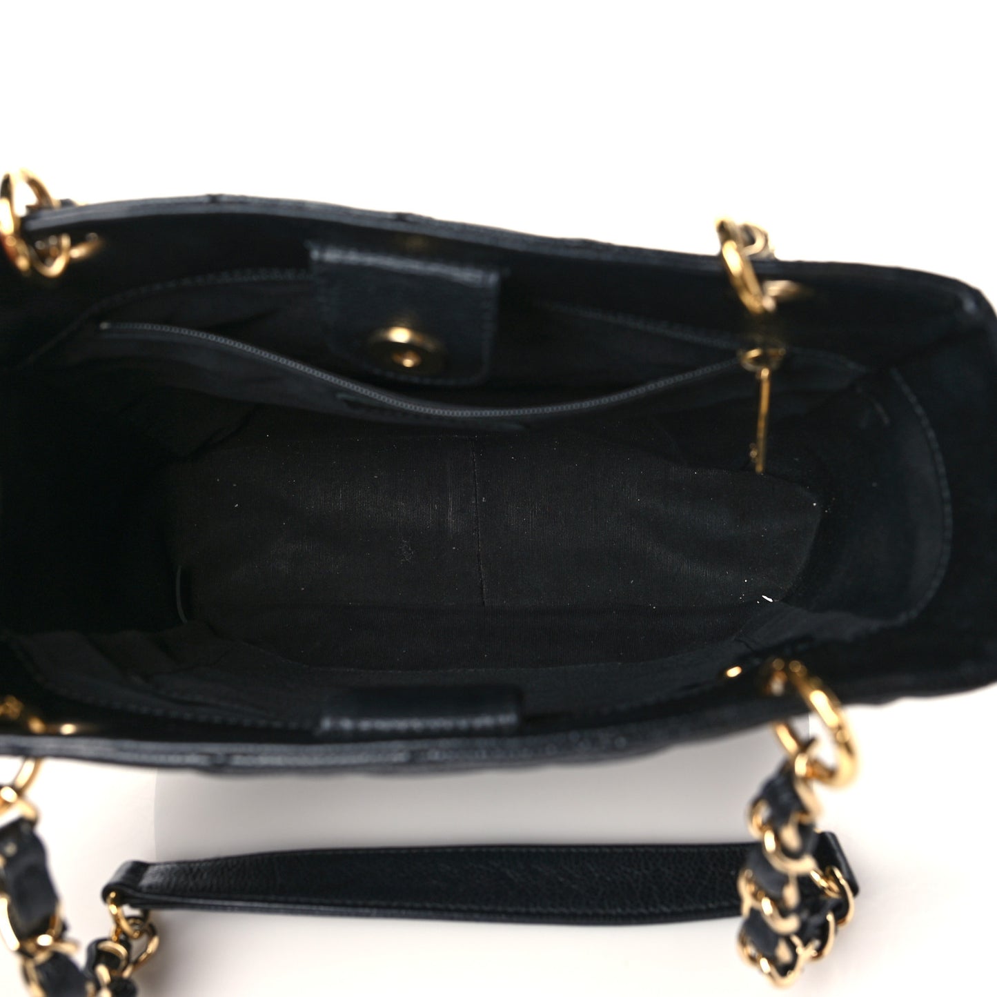 Caviar Quilted Petit Shopping Tote PST Black