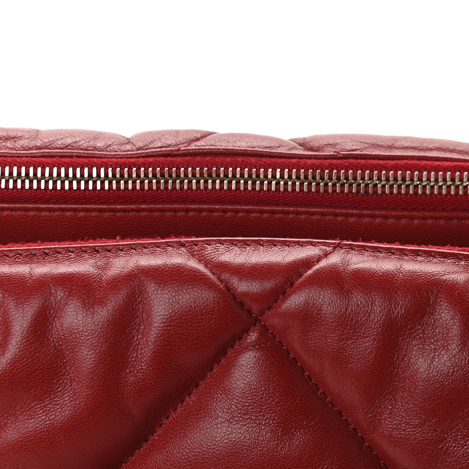 Chanel Lambskin Quilted Large Bowling Bag Red 10 of 11