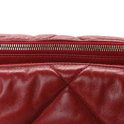 Chanel Lambskin Quilted Large Bowling Bag Red 10 of 11