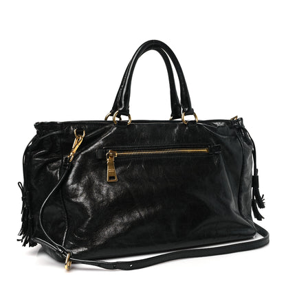 Prada Vitello Shine Satchel Black 3 of 10
