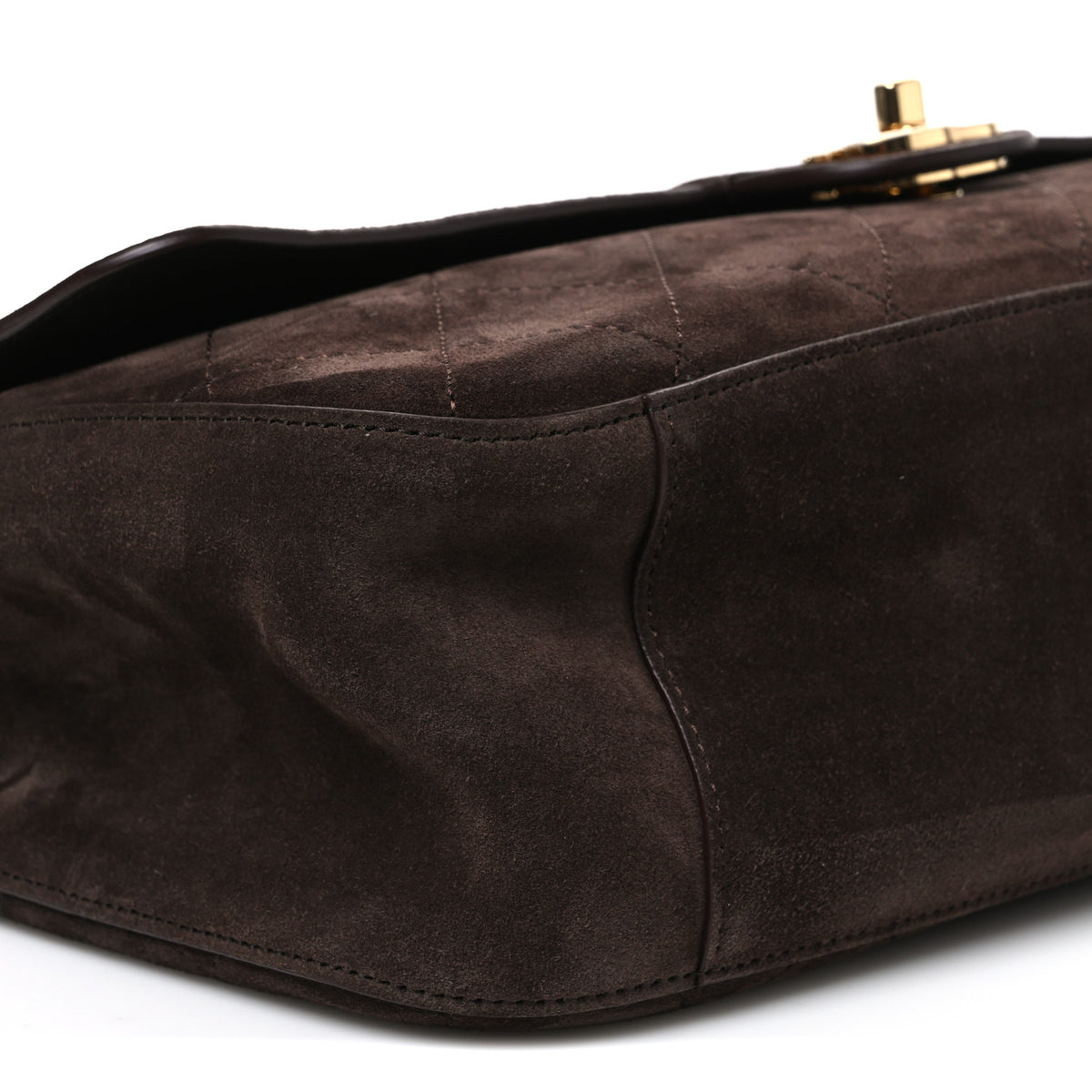 Chanel Suede Calfskin Small Souplissimo Maxi Flap Dark Brown 9 of 11
