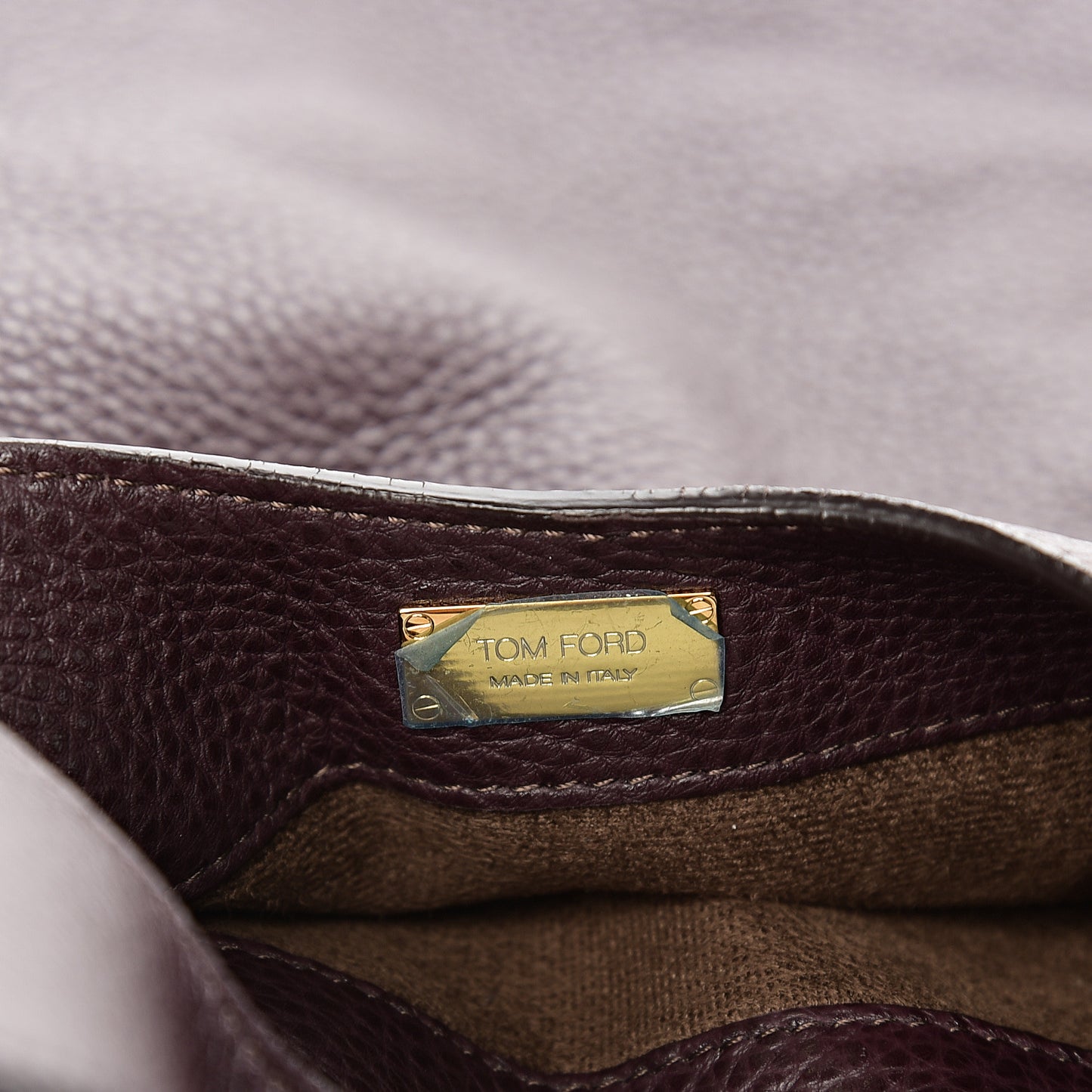 Ramskin Large Alix Padlock Zip Shoulder Bag Wine