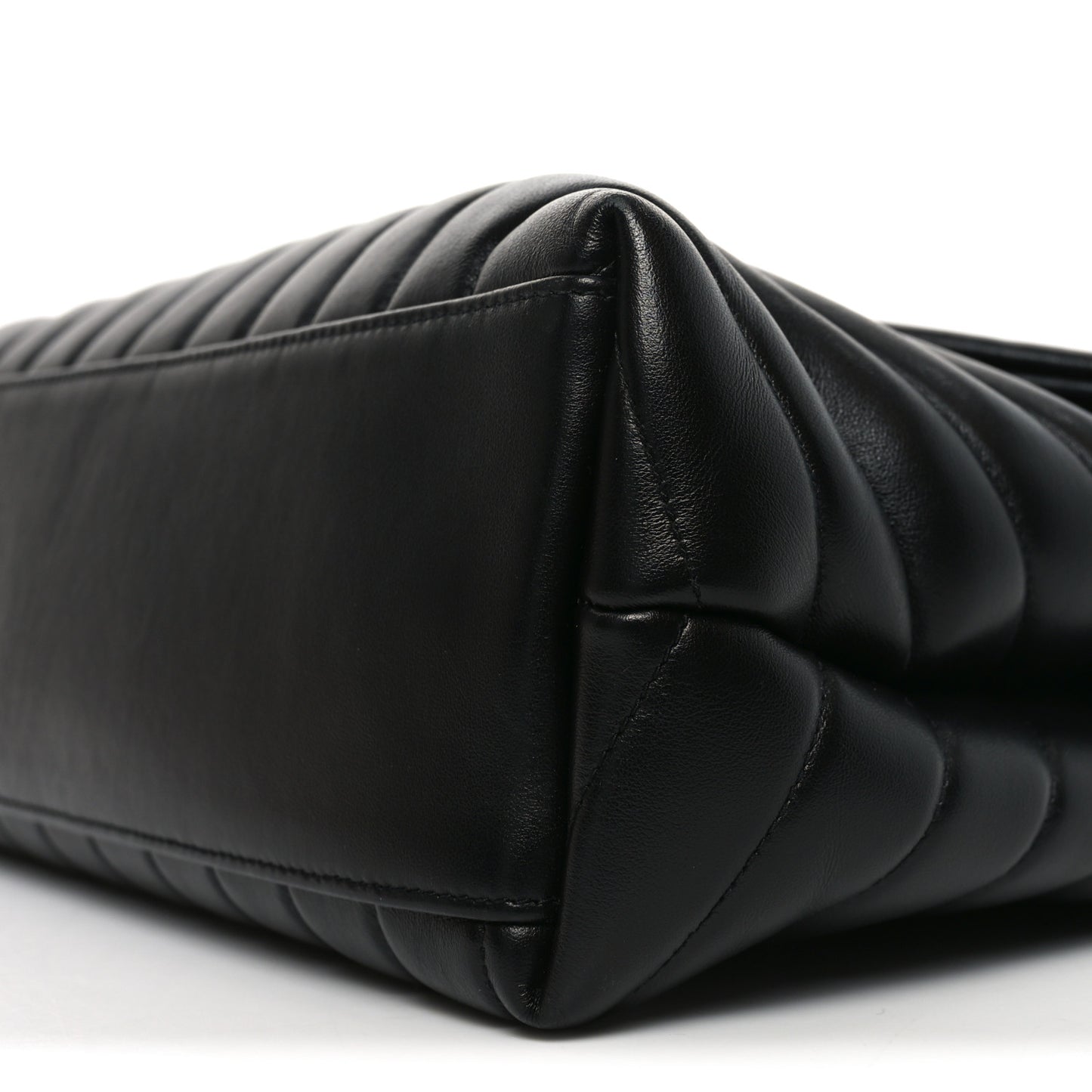 Calfskin Y Quilted Monogram Medium Loulou Chain Satchel Black