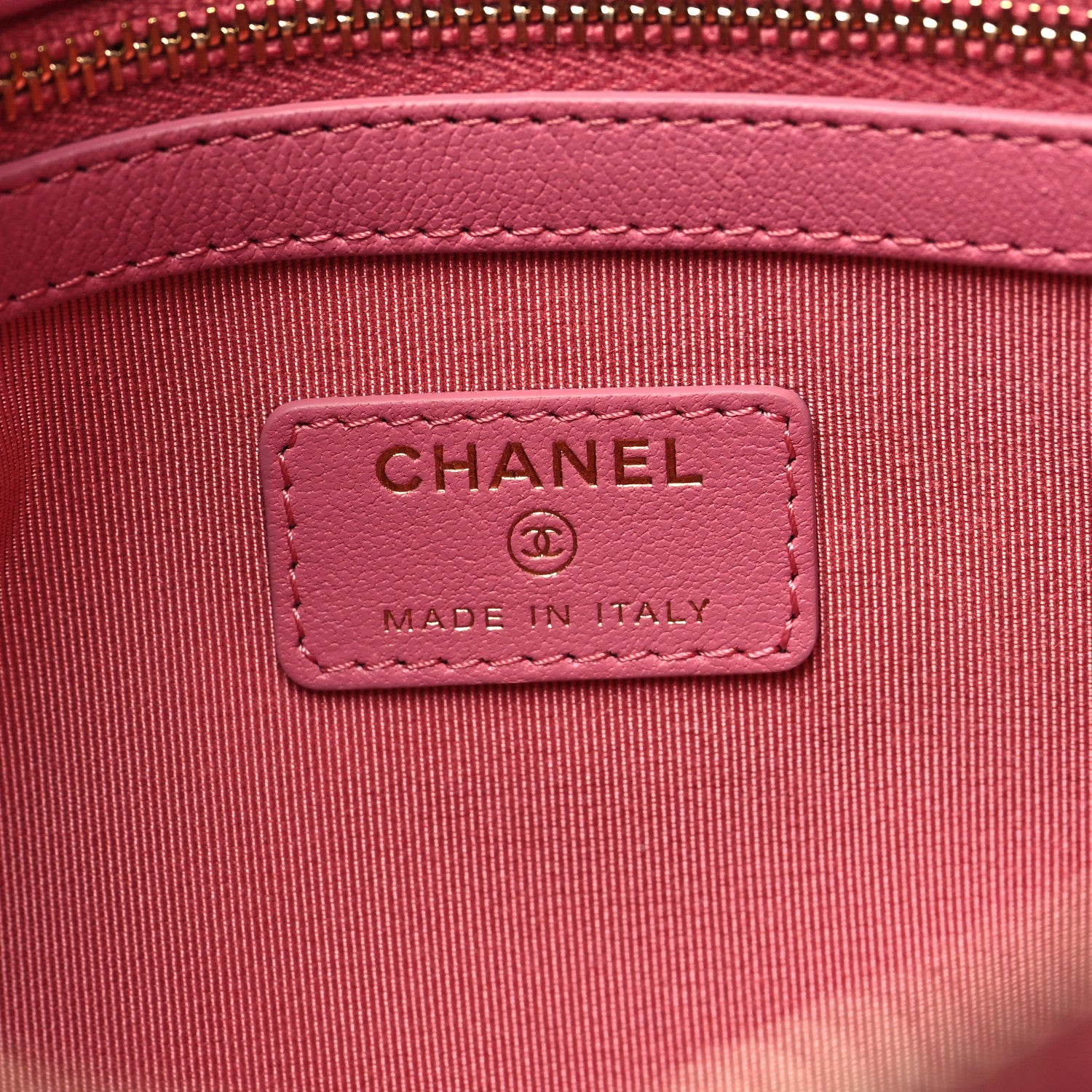 Chanel Sheepskin Quilted Large Vintage Mademoiselle Cosmetic Case Dark Pink 6 of 11