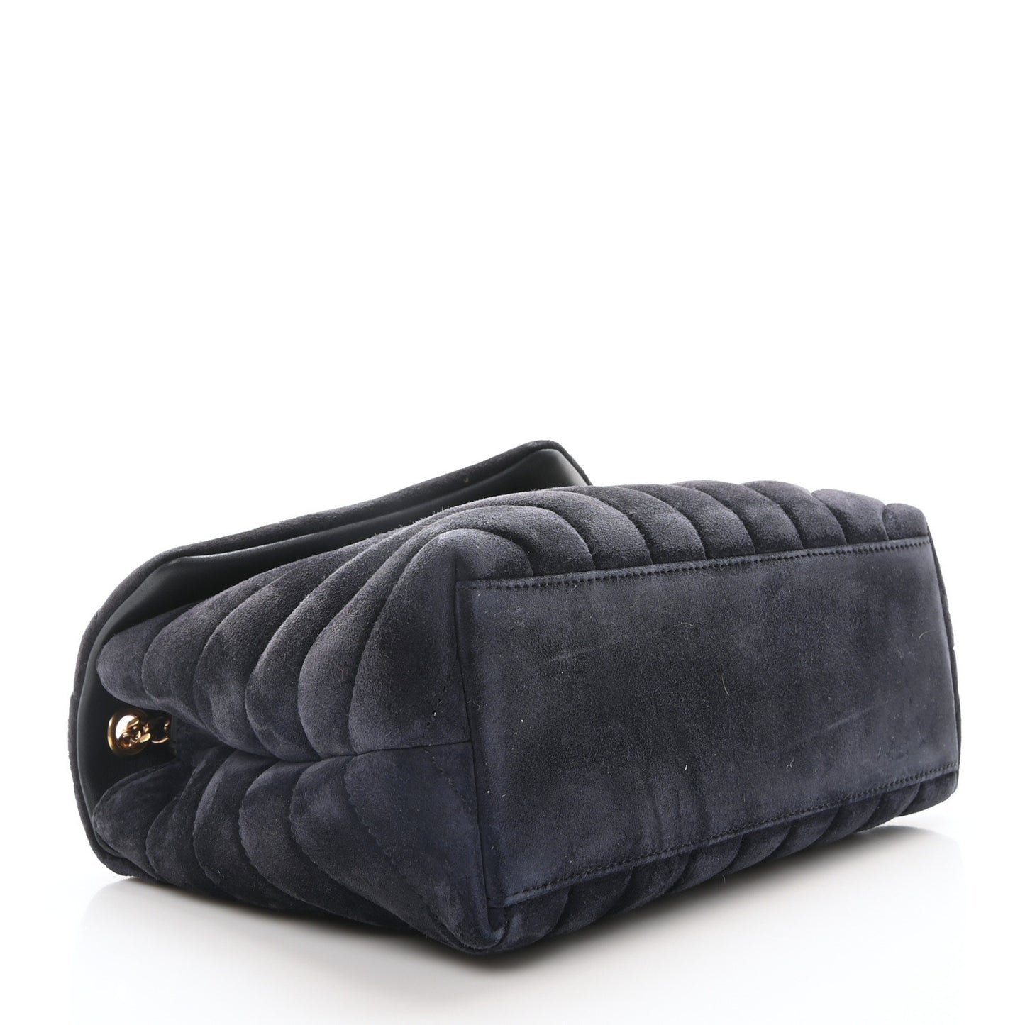 Suede Calfskin Y Quilted Monogram Small Loulou Chain Satchel Deep Marine