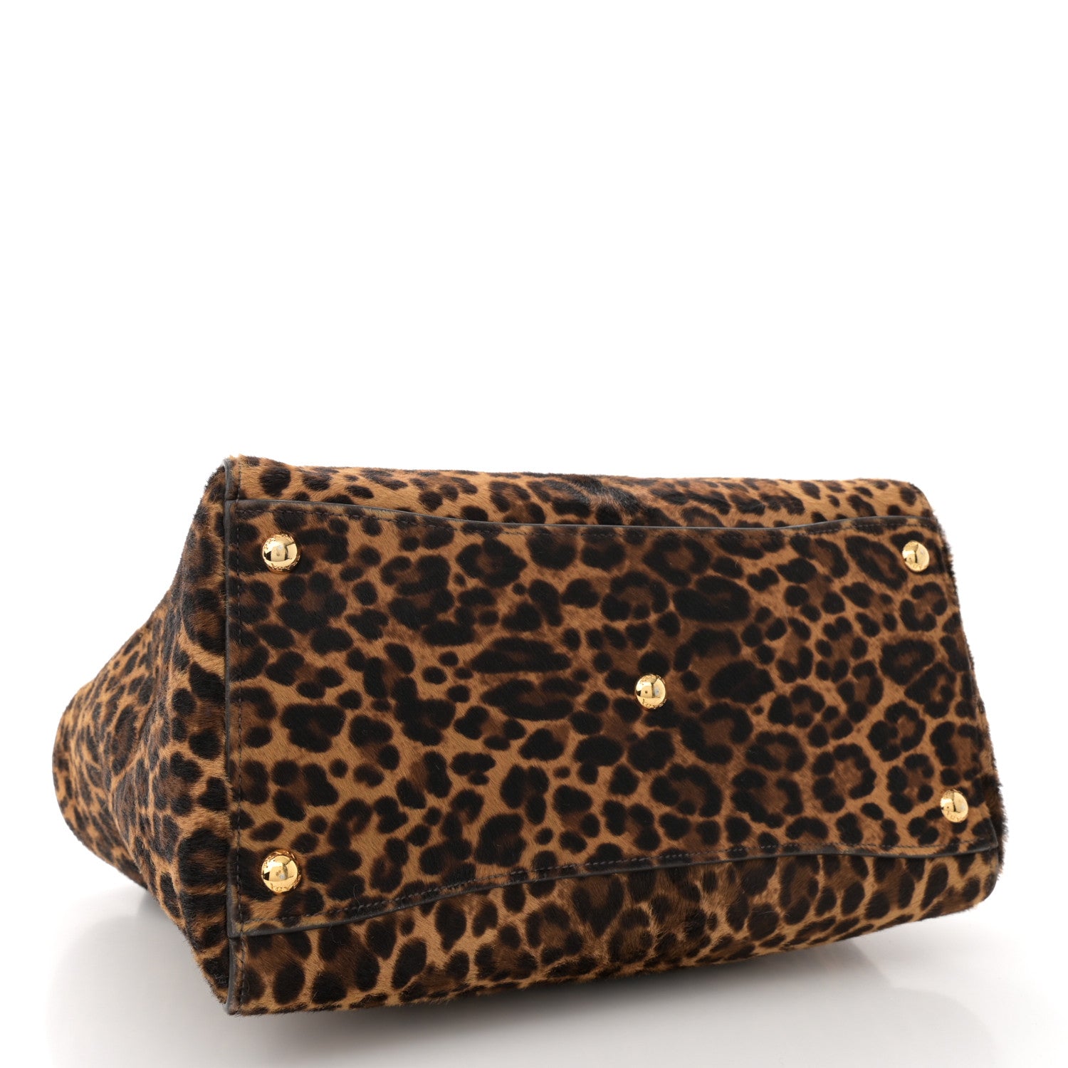 Prada Cavallino Leopard Print Twin Pocket Tote Miele Moro 4 of 14