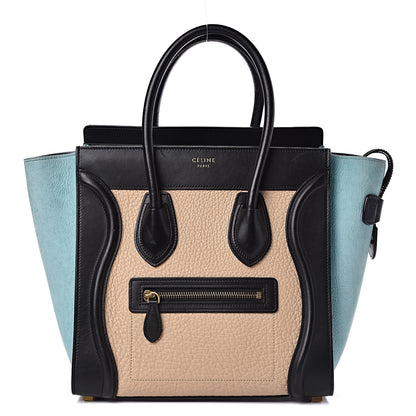 Celine Drummed Calfskin Nubuck Micro Tri-Color Luggage Antarctic 1 of 11