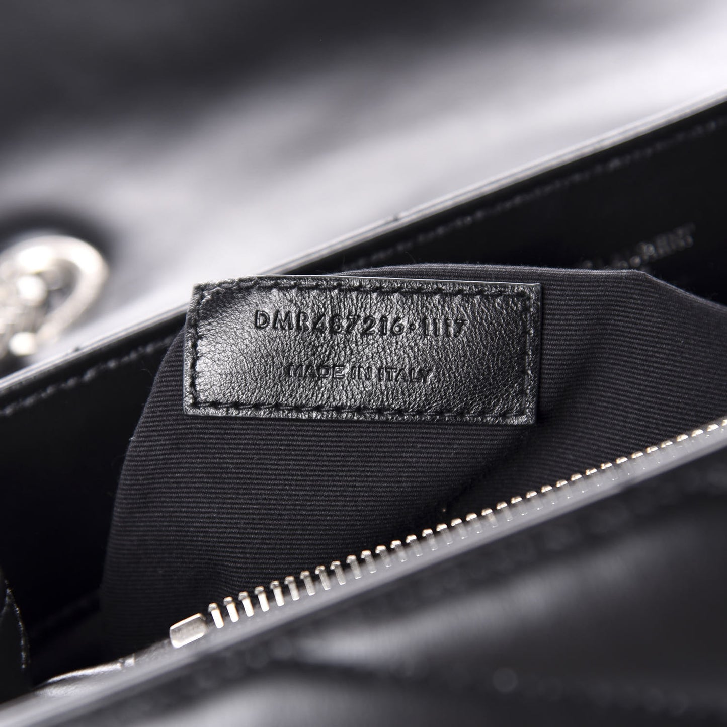 Calfskin Y Quilted Monogram Medium Loulou Chain Satchel Black