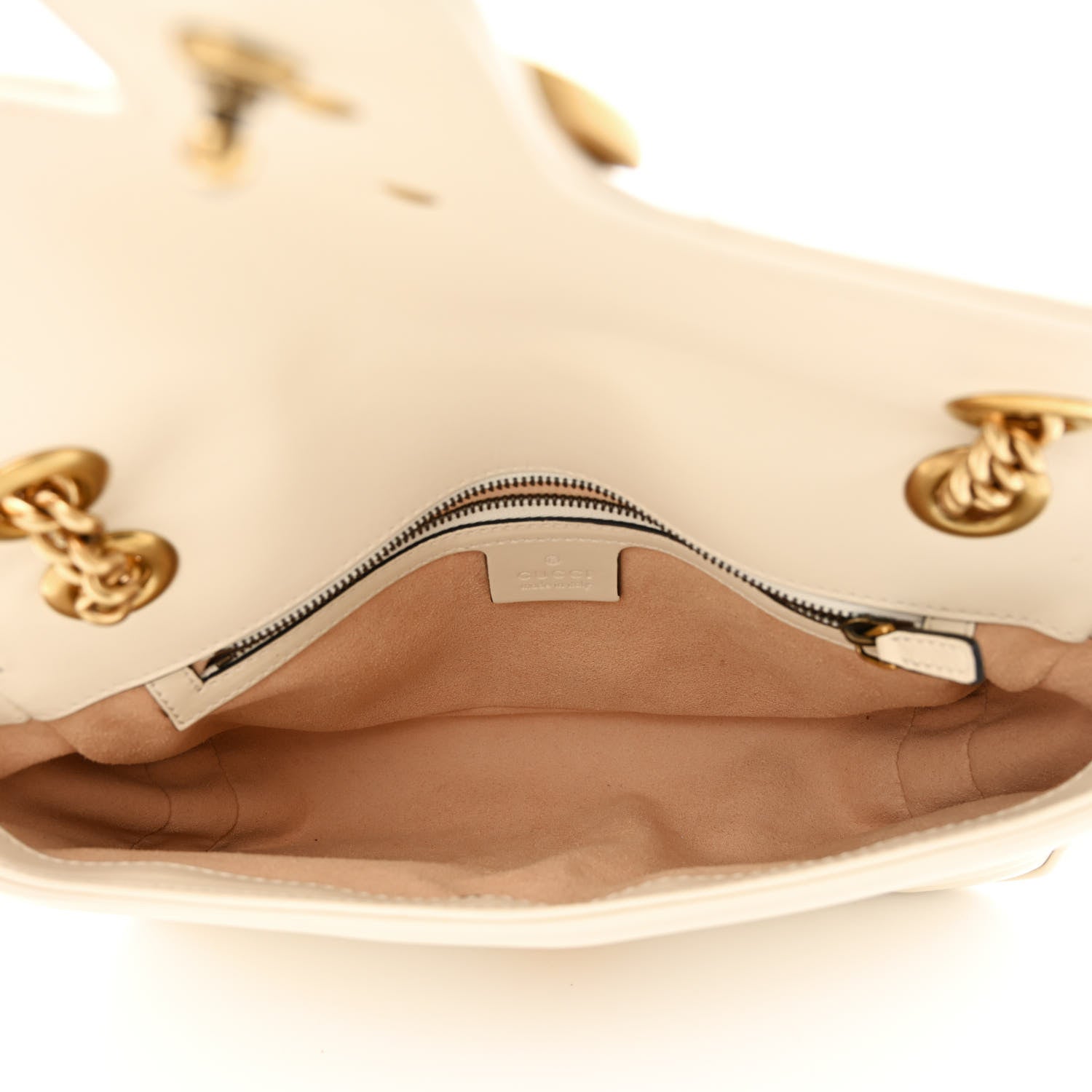 Gucci Calfskin Matelasse Small GG Marmont Shoulder Bag White 5 of 13