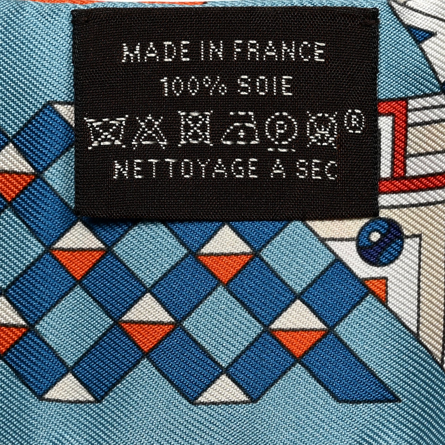 Hermes Silk De l'Ombrelle Aux Duels Twilly Bleu Potiron Creme 4 of 4