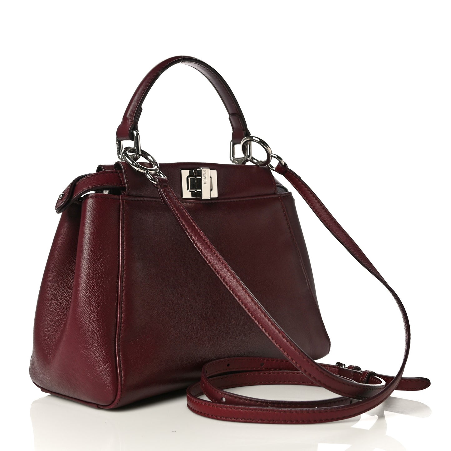 Nappa Mini Peekaboo Iconic Satchel Bordeaux