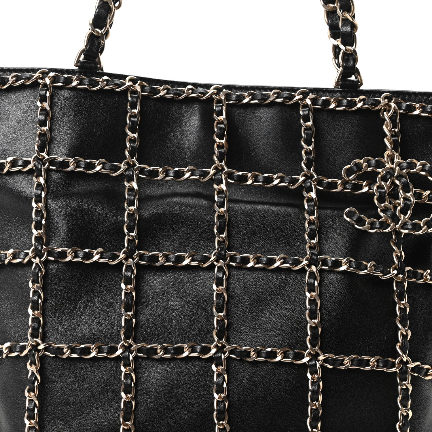 Chanel Lambskin Large Shopping Chain Tote Black 7 of 9